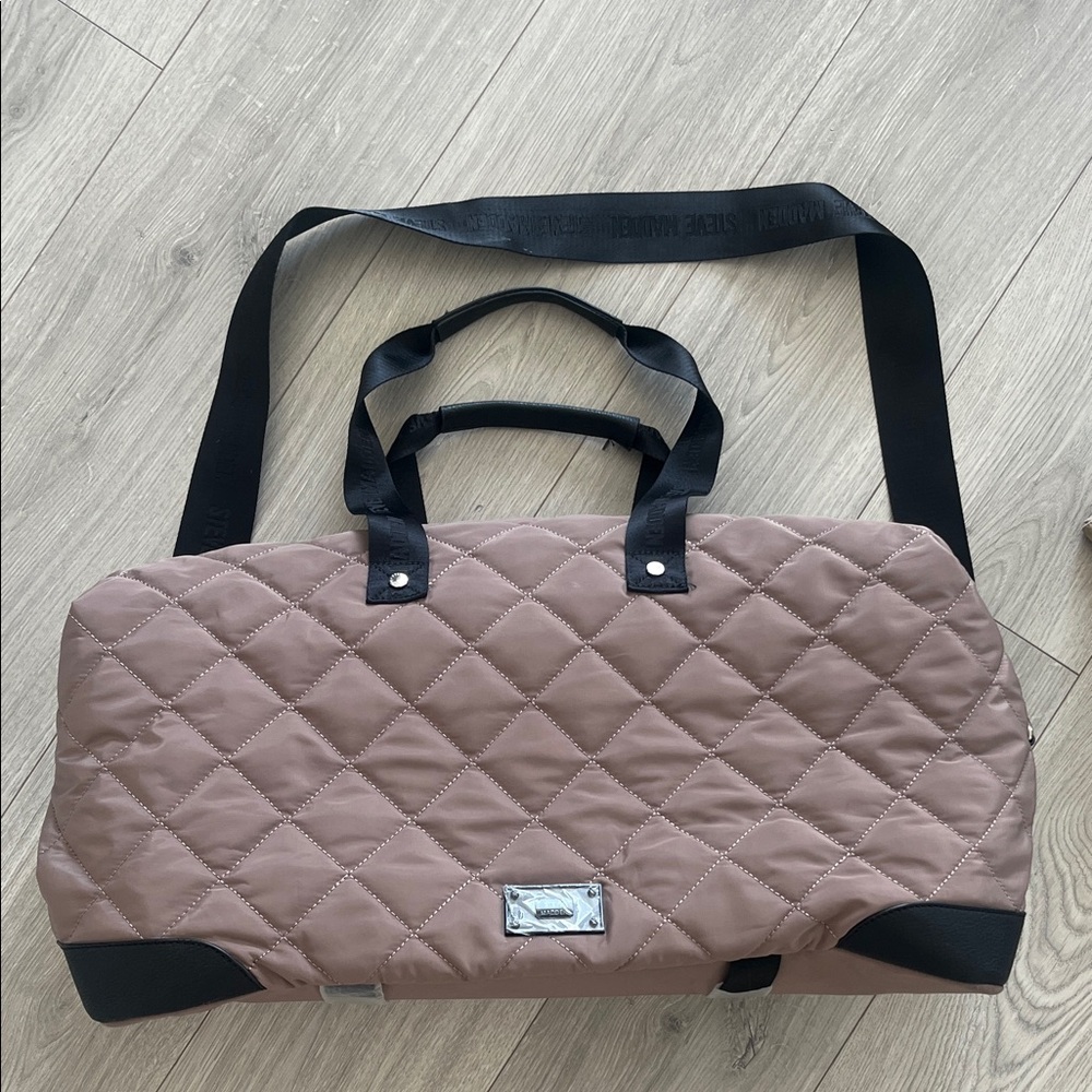 Steve Madden Quilted Tan Duffle Bag